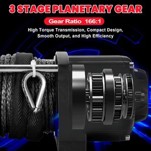 Winche Eléctrico Todoterreno de 4500 Libras para ATV/UTV, 12V, <span class=keywords><strong>con</strong></span> Cuerda Sintética de 1/4"*50' - Product Image 6