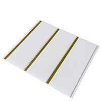 Panneau de plafond en PVC moderne 25cm 30cm ligne argentée et dorée blanc pur imperméable pour la décoration de chambre à coucher et de salle de bain