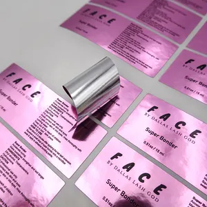 Benutzer definiert Ihr Logo Druck Pvc Private Pink Label Machen Sie Vinyl wasserdichte Folie Produkt aufkleber Designer