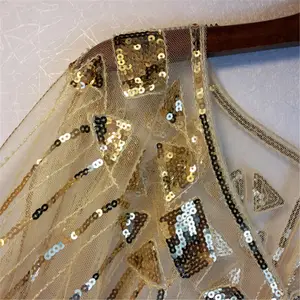 Chal Vintage dorado para mujer, chal de lentejuelas para noche, ceremonia, <span class=keywords><strong>fiesta</strong></span>, <span class=keywords><strong>Bolero</strong></span>, aleta, 1920s - Product Image 4