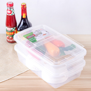 Transparent Rectangle Food <b>Storage</b> Box Flip Top Lid Plastic <b>Container</b> For <b>Kitchen</b> Use - Product Image 4