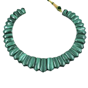 Collier en malachite verte naturelle de qualité supérieure, perles fantaisie certifiées, bijoux de soirée, cadeau pour elle, Alif International - Product Image 1