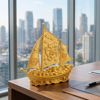 Ornement en alliage Bateau Dragon pour la prospérité et la paix, fabriqué en Chine, décoration maison/bureau pour mariages et inaugurations de maisons, exclusif