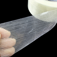 Rouleau d'emballage de feuillard renforcé en fibre de verre thermofusible simple face Adhésif imperméable Bi-Way Cross Mesh Filament Tape