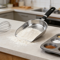 Pelle à glace commerciale robuste en acier inoxydable pour aliments, farine, bonbons secs, grains de café, pour bar et cuisine