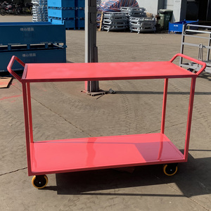 Carrello Industriale <span class=keywords><strong>a</strong></span> 2 Ripiani in Acciaio Resistente con 4 <span class=keywords><strong>Ruote</strong></span> <span class=keywords><strong>per</strong></span> Logistica e Movimentazione Materiali - Product Image 3