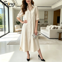 Fabricant de vêtements ODM/OEM, vente en gros, robes chemises décontractées élégantes en coton et lin, mi-longues, boutonnées, sur mesure, pour femmes