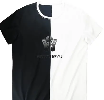 공장 가격 여름 캐주얼 면 맞춤 티셔츠 승무원 목 반 소매 컬러 블록 투톤 편지 인쇄 t 셔츠