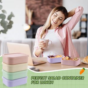 Recipientes Apilables Cuadrados Modernos de Silicona para Almuerzo, Libres de BPA, con Tapas para Conservar la Frescura, Portátiles, para Niños Pequeños - Product Image 5