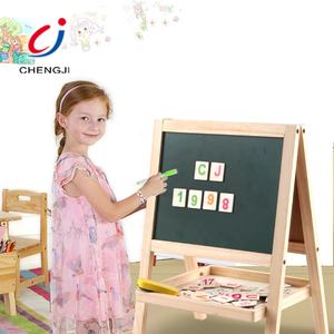 Lavagna Magica Educativa per Bambini in Legno a Doppia Faccia Colorata con Supporto - Product Image 2