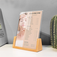 Porte-cartes en bois Porte-menu de table Porte-affiche acrylique Base en bois Produits en bois personnalisés