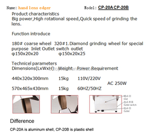 Miglior prezzo ottico macchina fabbricazione Cp-20b mano manuale Edger lente ottica per la vendita - Product Image 5
