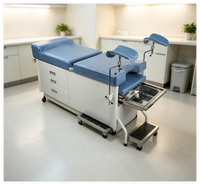 Table d'examen gynécologique MT MEDICAL, table d'examen obstétrical et urologique pour hôpital avec tiroirs de rangement et dossier à ressorts à gaz