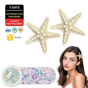 Custom Cute Hair Barrettes Mermaid Headpiece Accessories Face Body Glitter Mermaid Starfish Hair Clips Set for Women Girls