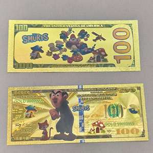 Banconota Commemorativa Placcata in Oro a Tema i Puffi per Regalo Collezionabile e Souvenir - Product Image 6