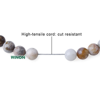 Vente en gros d'usine Winon, 10 mm, 33 perles, agate bleue naturelle, tasbih pour hommes, misbaha, tesbih turc, perles de prière islamiques