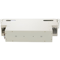 Panel Patch serat ODF pasang rak 2U 24-Port | FC Mode tunggal, terpasang dengan ekor babi & adaptor