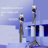 P185TK Bâton à selfie en alliage d'aluminium avec support universel pour téléphone portable tétrapode Stabilisateur de poche pour diffusion en direct