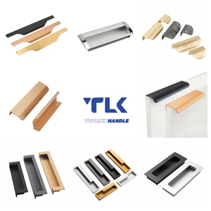 Luxury Aluminium Alloy Pulls Furniture Handles Modern Cupboard Dresser Wardrobe Cabinet <strong>Door</strong> Pull Handles - Product Image 4
