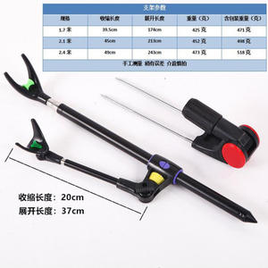 Support de canne à pêche Boyuan en acier inoxydable épaissi, double usage, pliable, 20 cm, fixation au sol - Product Image 1