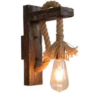 Lámpara de pared de madera antigua Retro de estilo Industrial fuente de luz LED hierro para dormitorio restaurante Rural Homestay cabecera decorativa - Product Image 2