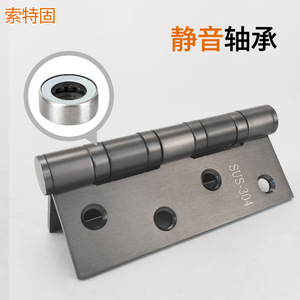 บานพับสแตนเลส Sotegu ขนาด 4 นิ้ว 6 รู สำหรับประตูหน้าต่าง งานหนัก สีเทากันเมทัล - Product Image 4