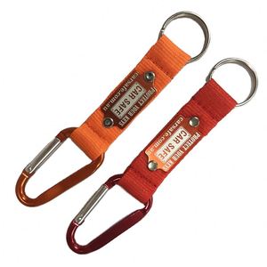 Wholesale Zinc Alloy Carabiner Keychain with Custom Logo Short <b>Lanyard</b> Durable <b>Polyester</b> Material Digital Printing - Product Image 1