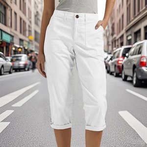 <strong>Ladies</strong> 3 Quater Work Pants Cropped Cargo <strong>Trousers</strong> 6 Pocket Hiking Travel Shorts Casual Summer Clothes Capri Pants - Product Image 4