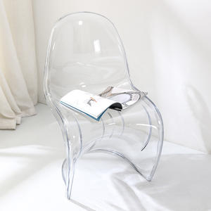 Pan Dong Chair Transparent Acrylic Red Blue Designer Creative Chair With <b>Backrest</b> For Commercial Venues - Product Image 4