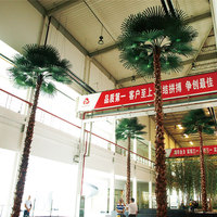 Grand palmier artificiel ignifuge résistant aux UV, palmier en éventail réaliste pour la décoration de centres commerciaux, hôtels, aéroports, villas
