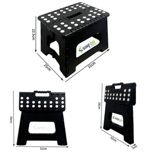 9 Inch Folding <strong>Step</strong> <strong>Stool</strong> Adult Kids Black EN 581 Gift Packing Easy Carry <strong>Step</strong> up <strong>Stools</strong> &amp; Ottomans for Room Supermarket - Product Image 3