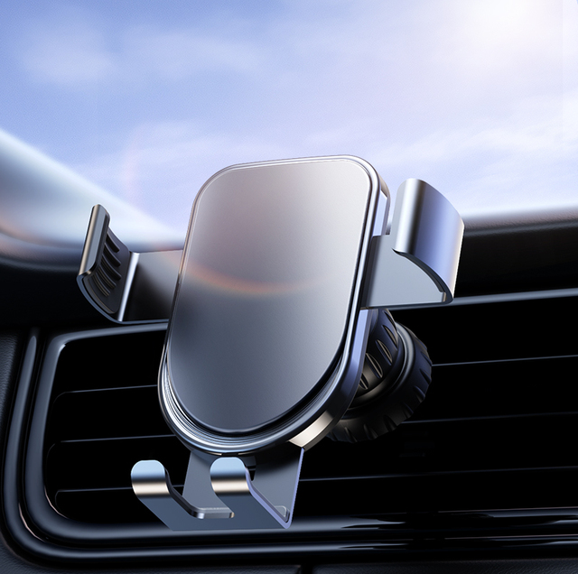 Car AC Vent Gravity Phone Holder Mount Universal Aluminum Alloy Silicone Auto Clip Phone Stand for Secure Hands Free Driving