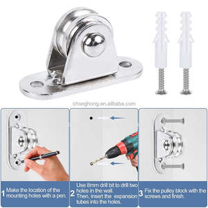 1 "in acciaio inox Mini Duplex puleggia rullo senza attrito ruota silenziosa pesante puleggia fissa puleggia piccolo blocco puleggia - Product Image 5