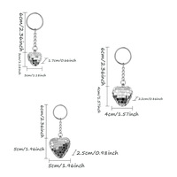 Porte-clés Pendentif Réflecteur Cœur en Verre Effet Miroir, Forme Cœur, Créatif, Idéal pour la Saint-Valentin et le Nouvel An - Vente Flash