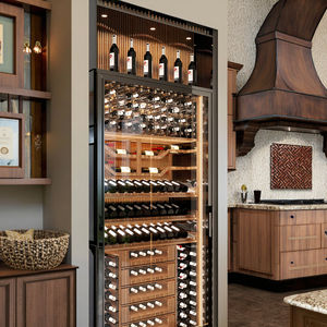 Italian Designer Modern Solid Wood Stainless Steel Wine Display <strong>Cabinet</strong> Cooling Feature Drawer 24 Stemware Capacity for Living - Product Image 6