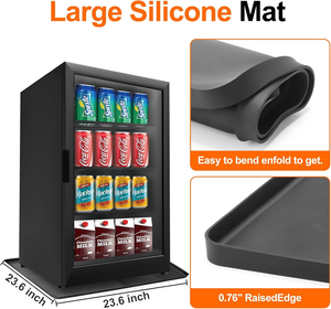 Tapis en silicone avec bord surélevé pour mini réfrigérateur, tapis de protection sous mini congélateur contre les fuites d'eau absorbant les déversements d'appareils - Product Image 2