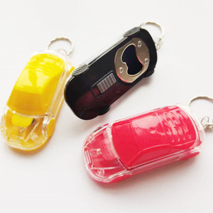 Logo personnalisé porte-clés lumière LED multi-fonction décapsuleur porte-clés créatif mini voiture lampe de poche porte-clés - Product Image 4