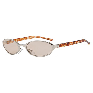 Custom Logo 2026 Fashion Women <b>Small</b> <b>Frame</b> Cat Eye <b>Sunglasses</b> UV400 Metal Y2k Oval Sun Glasses for Men - Product Image 5