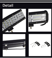 Auxtings-barre lumineuse de travail LED à 3 rangées, lampe d'éclairage de travail et de conduite, pour tracteur/bateau, véhicule tout terrain, 4WD, 4x4, SUV, ATV, capacité 12/24V