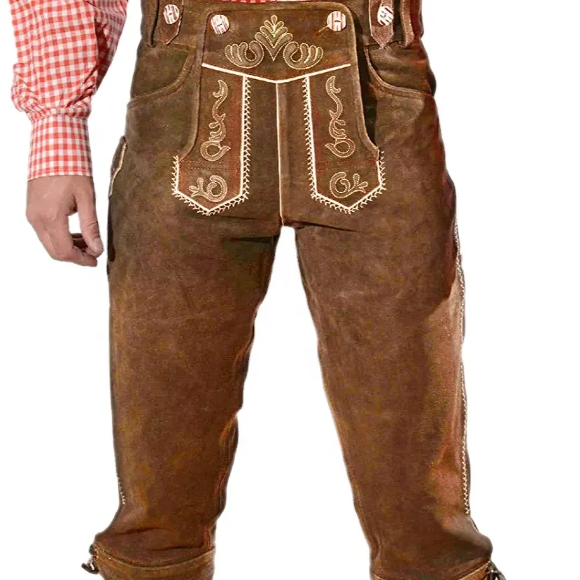 HERREN KNIEBUND LEDER HOSEN-GROSSHANDEL GÜNSTIG OKTOBER FEST BAVARIAN LEDERHOSEN