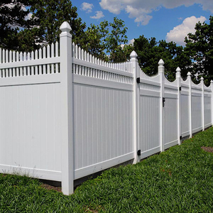 Clôture d'angle moderne en PVC de semi-intimité, couleurs personnalisées, poteaux de clôture de haute qualité pour la maison, le jardin, la cour basse et le contrôle des foules - Product Image 2
