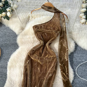 Robe <span class=keywords><strong>maxi</strong></span> décontractée élégante d'été pour femmes, robe sans manches à imprimé empire en maille - Product Image 2