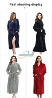 Vente en gros Chemise de nuit de luxe pour femme Peignoir de nuit épais et chaud pour l'hiver Peignoir unisexe en peluche en flanelle Vêtements de nuit
