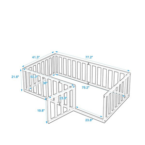 Panneaux de parc pour bébé en bois personnalisables, parc pour bébé réglable, barrière pliable en bois pour bébé, lit en bois - Product Image 4