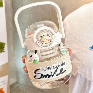 Glass Tumbler Summer Large Capacity Reusable Portable Water <b>Bottle</b> with Tea Separator for Travel - Product Image 3