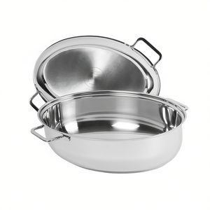 Silit Oval Roasting <b>Pan</b> With Lid 38x26cm Stainless Steel For Oven Use - Product Image 2