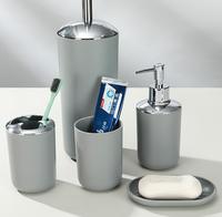 Ensemble d'accessoires de salle de bain en plastique multicolores européens, 6 pièces, comprenant un porte-brosse à dents, un distributeur de savon, une brosse de toilette