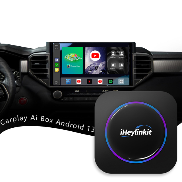 IHeylinkit Carplay Ai Box Android 13 AA Box Youtube /Netflix Support North America 4G SIM Card Streaming Box for Car