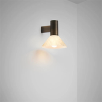 Retro-nostalgische Ideen von Alabaster Bronze Wand leuchte Mittelalter liche kegelförmige Wohnzimmer Hintergrund Wand Schlafzimmer Nachttisch Wand leuchte