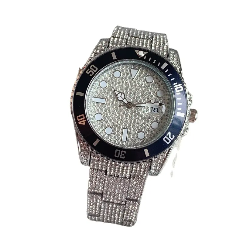 Jam Tangan Quartz Pria, Jam Tangan Mewah Klasik Hitam Bezel Batu Ramping, Jam Tangan Gerakan Jepang, Jam Tangan Quartz Pria